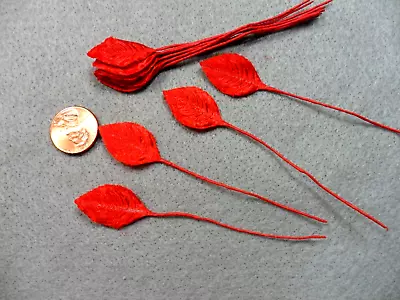 Red Miniature Satin Single Rose Leave - Vintage • $3.99