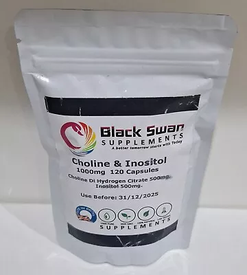 Black Swan Choline & Inositol 1000mg 120 Capsules  New Free Postage • £15.99