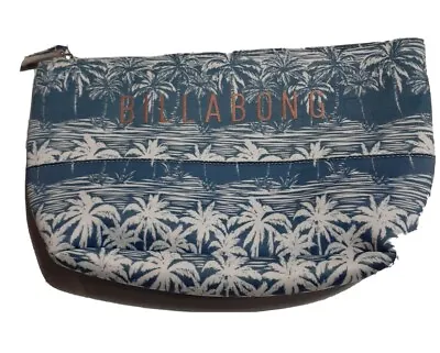 Billabong Nwt Vintage Blue Palm Pencil Case Makeup /beach Bag School Neoprene • $20