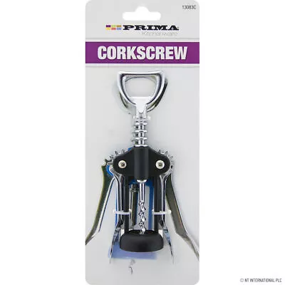 Corkscrew Wine Bottle Opener Handles Stainless Steel Tool Waiter Kitchen Chrome • £1.99