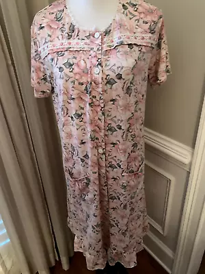 Joan Vass Nightgown Plus Gown 1x Buttons Pockets Poly Blend Knit • $12.27