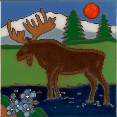  Ceramic Tile Moose Hot Plate Wall Decor Backsplash Installation Mural Mosaic • $46.95