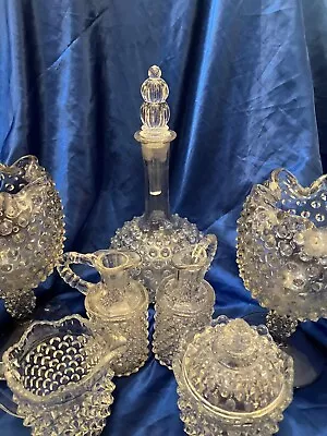 EAPG / Antique Vintage Contemporary Thousand Eye / Hobnail Glass Lot • $78