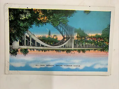 Vintage 1939 Jackson Mississippi Wilson Memorial Bridge Pearl River Postcard • $3.99