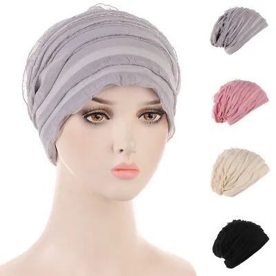 Muslim Women Turban Hijab Hat Chemo Cap Hair Loss Scarf Wrap Headwear Cover Arab • $5.53