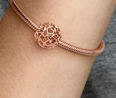 Pandora Hearts All Over Charm Rose Gold 780964 • $35