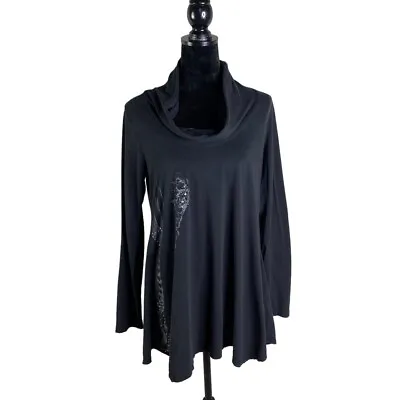 Johnny Was 4 Love And Liberty Black Fork And Spoon Print Farmhouse Tunic Large • $31.50