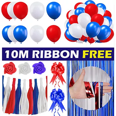 Red White Blue Mix Latex Balloons VE Day Street Party Royal UK Flag Patriotic UK • £2.45