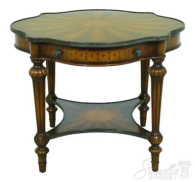 33295EC: THEODORE ALEXANDER Highly Inlaid 2 Drawer Center Table • $1595