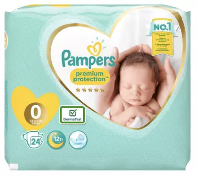 2 X Pampers Premium Protect Micro Size 0 Newborn Nappies 24s • £25