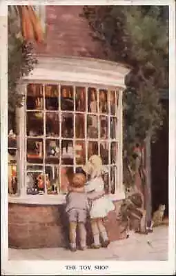 Margaret Tarrant Playtime Series Medici Kids At Shop Window Vintage Postcard • $9.89