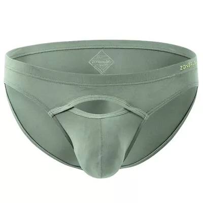 Mens Front Opening Fly Access Briefs Low Rise Bulge Enhancing Pouch Bamboo Vi... • $17.24