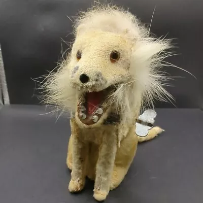 1950s Mar Line Japan Windup Lion Glass Eyes Mohair Fur Works Tin Toys Creepy • $79