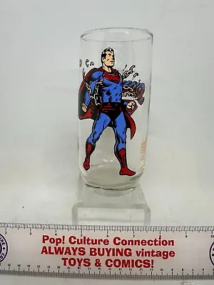 Vintage 1975 Pepsi DC Comics Superman Drinking Glass Round Bottem • $24.95