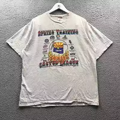 Vintage 1998 Velva Sheen Spring Training Cactus League T-Shirt Men's XL Gray • $20.99