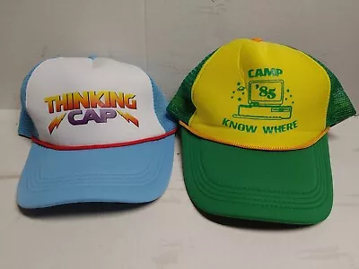 $7.49 • Buy Dustin's Thinking Cap & Camp 85 Know Where Snapback Truckers Hat Stranger Things