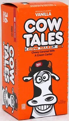 $19.49 • Buy Cowtales Vanilla Chewy Caramel Candy Cow Tales Bulk 36 Ct Bx Over 2 LBS Cowtails
