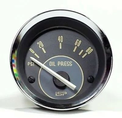 Vw Isp West Vintage Series Accessory Oil Pressure Gauge 2-1/16  Beige Numericals • $50