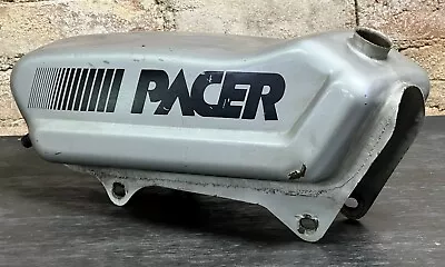 Vintage Pacer Grey Moped Bike Step Through Gas Fuel Tank Black Stripes & Decal • $75.67