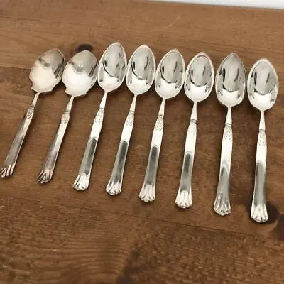 Vintage Mappin Webb Spoon 2 Types 8 Pieces Plate Silver Finish Rare • $157.59