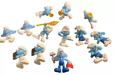 Vintage SMURFS Figures Lot Of 13 McDonald's Happy Meal Toy 2011 2013 Peyo 3” PVC • $24.30