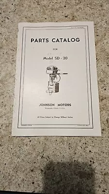 Vintage Johnson Outboard Boat Motor  Parts Catalog 1949-50 SD-20 16HP Model • $20