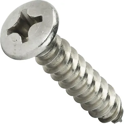 #8 X 3/4  Self Tapping Sheet Metal Screws Oval Head Stainless Steel Qty 100 • $13.80