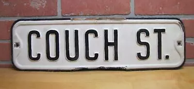 COUCH ST Old Embossed Steel Metal Street Road Reclinder Sofa Advertising Sign • $99