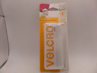 Velcro Vel-30097-usa 6  X 4  1 Ct 6/24 Sleek And Thin Stick On Tape White • $7.88