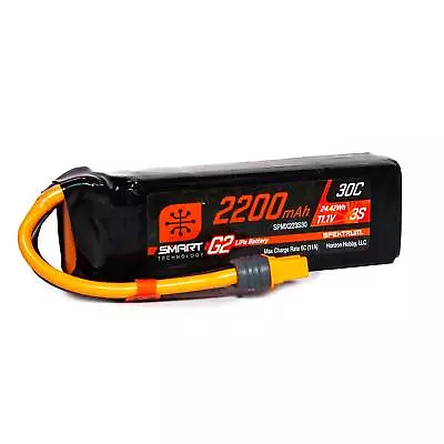 Spektrum 11.1V 2200mAh 3S 30C Smart LiPo Battery G2 IC3 SPMX223S30 • $26.99