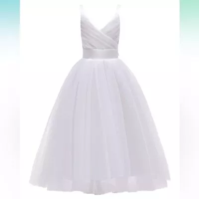New Flower Girls Spaghetti Strap Tulle Dress Long A Line Pageant Princess Gown • $29