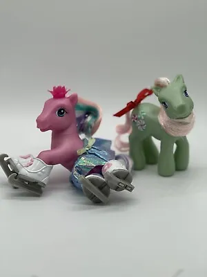 My Little Pony G3 ~ Minty And Glitter Glide ~ 2004 Ice Dancing Set! • $70