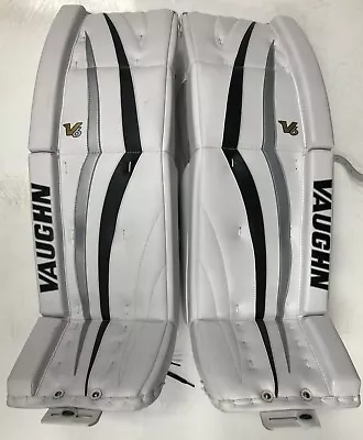 New Vaughn 1100 Senior Ice Hockey Goalie Leg Pads 35+2 Sr Velocity V6 Black/Sil • $549.98