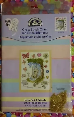Cross Stitch Chart & Embellishments - LICKLE TED & FRIENDS - BL593/4   DMC   NEW • £3.99