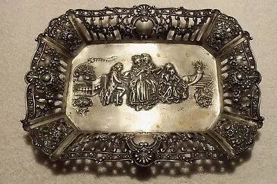 Antique German Solid 800 Silver Repousse Tray?  (340 Grams) • $219.95