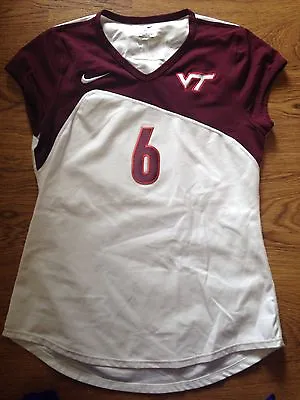 2009 Nike Virginia Tech Hokies Volleyball #6 White Game Worn Jersey • $14.99