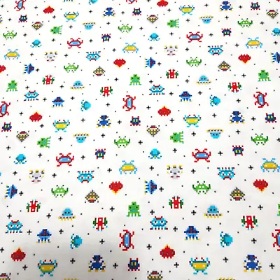 Gaming Zone BTY Northcott Vintage Video Game Characters On White • $7.99