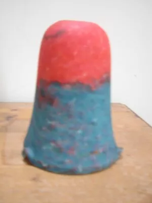 £18 • Buy Vintage Nouveau Style Tulip Bell Shaped Mottled Blue Red Glass Lamp Light Shade