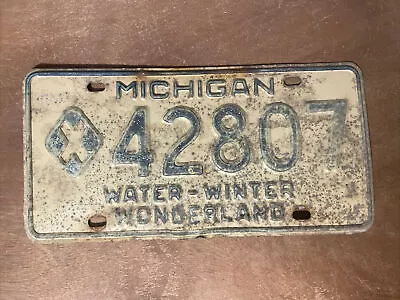 1966 Michigan License Plate Municipal # 42807 • $14.99