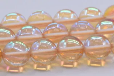 Orange Mystic Aura Quartz Beads Round Loose Beads 6/8/10MM • $3.79