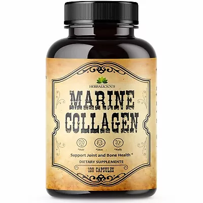 Marine Collagen - Hydrolyzed Fish Collagen Supplements For Radiant Skin 120 Caps • $24.99