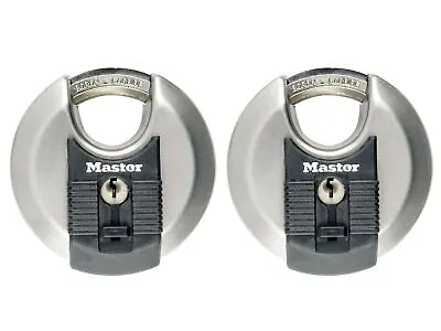 Master Lock Excell Stainless Discus 70mm Padlock Keyed Alike X 2 • £35.72