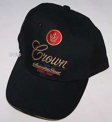 Crown Lager Australia's Finest Logo Mens Black Embroidered Cap Size 58cm New • $19.99