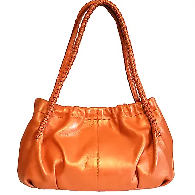 Paolo Masi Pearlized Shoulder Handbag Orange Lilium With Braided Handles • $39.99