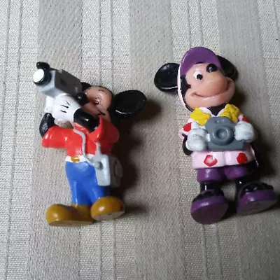 Mickey Mouse & Minnie Mouse PVC Applause Tourist Figures Each With Camera • $9.95