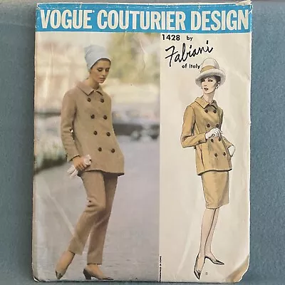 Vogue 1428 Couturier Design Sewing Pattern Fabiani Jacket Pants Skirt Sz 12 Cut • $34.40