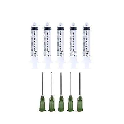 5 Pack -10ml Sterile Syringe With 14 Ga 1 1/2  Blunt Tip Needle + Clear Tip Cap • $6.99