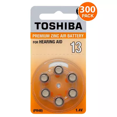 Toshiba Hearing Aid Batteries Size 13 (300 Batteries) • $67.97