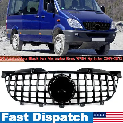 For 2009-2013 Mercedes Benz Sprinter W906 GT R Front Racing Grille Gloss Black • $199.49