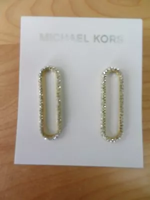 Michael Kors GoldTone Pave' Loop Post Earrings MSRP $85 • $45